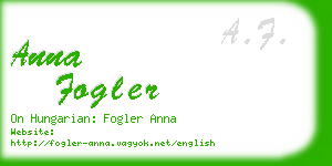 anna fogler business card